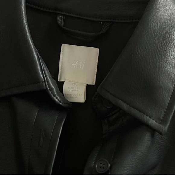 H&M | Faux Leather Shirt Jacket - Picture 4 of 9